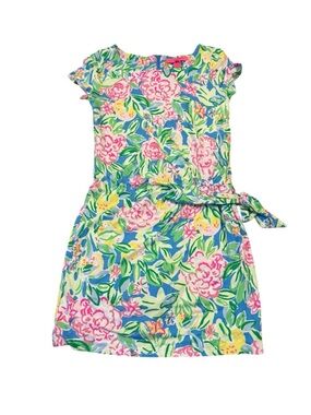 Lilly Pulitzer' Blue Floral Dress with Pink & Green Accents